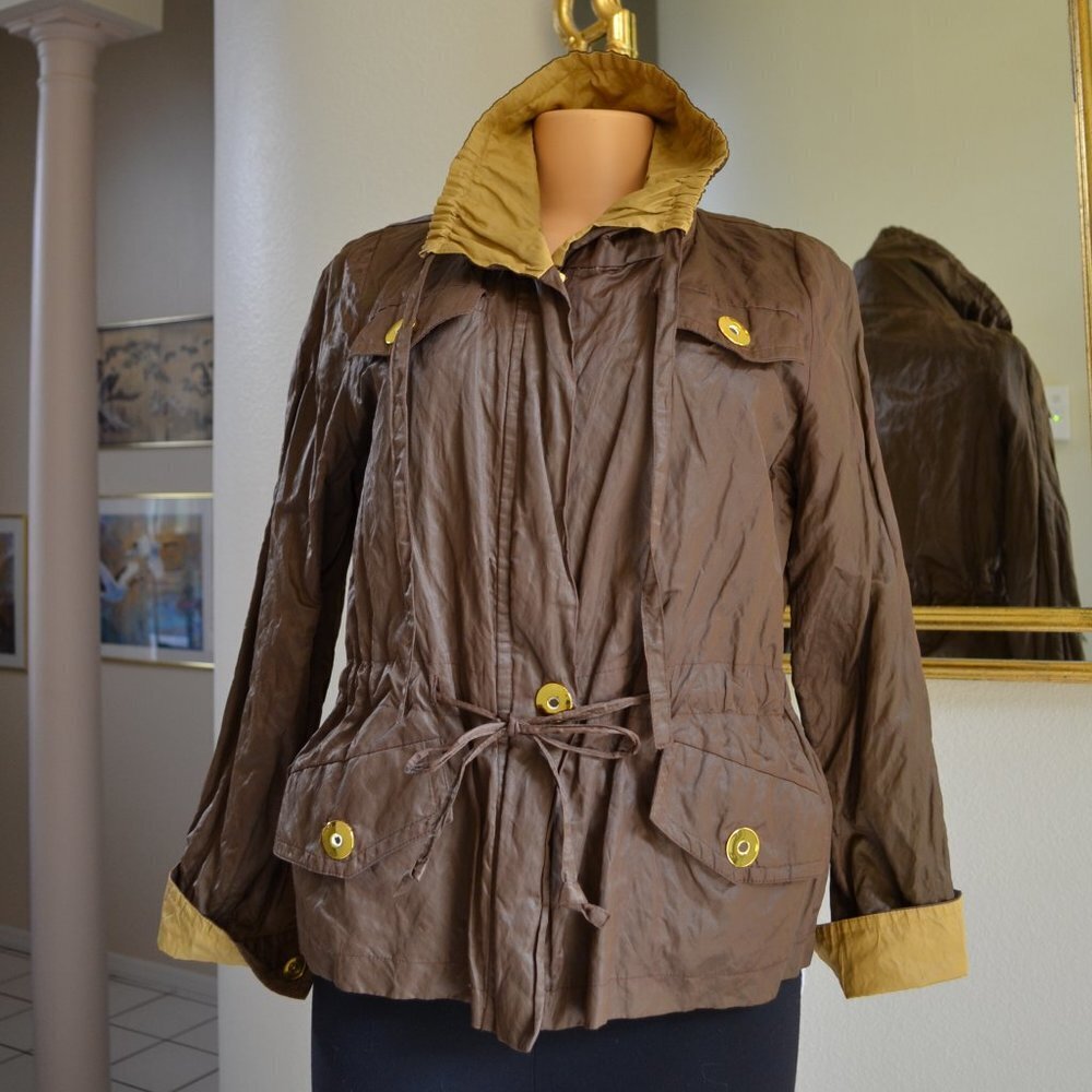 Vintage Fall Boston Proper Women’s Shine Brown and Mustard Jacket, Size Small - Picture 8 of 13